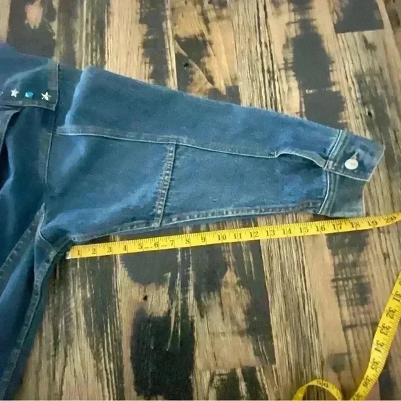 Vintage 80s Oversized Denim Western Cowboy Rodeo Jean Jacket Men’s Small - Picture 13 of 16